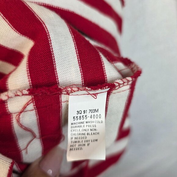 Levis Striped Long Sleeve Tee Shirt Red White Size Large 1991 Vintage Deadstock - Picture 4 of 8